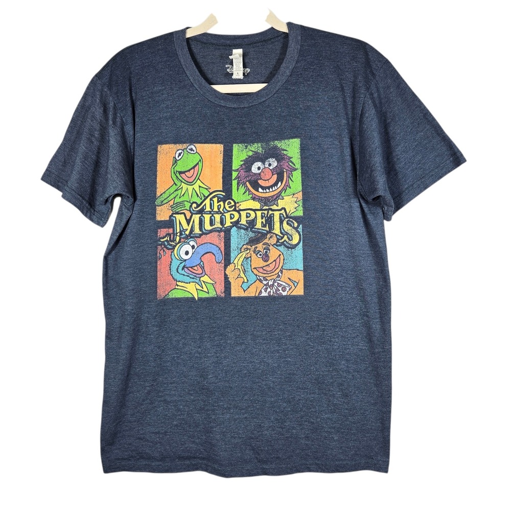 Disney The Muppets Character Grid T-Shirt L Kermit Animal Fozzie Gonzo Zuni Tee